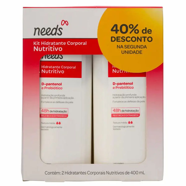 Kit Hidratante Corporal Needs Nutritivo 400ml 2 Unidades